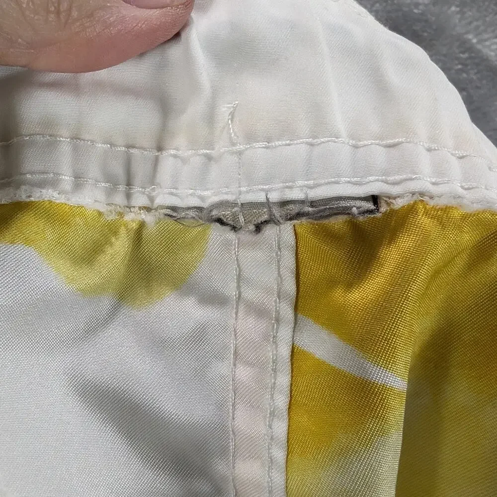 United States Polo Association Swim Trunks Mens 38 USPA Yellow White Big Pony